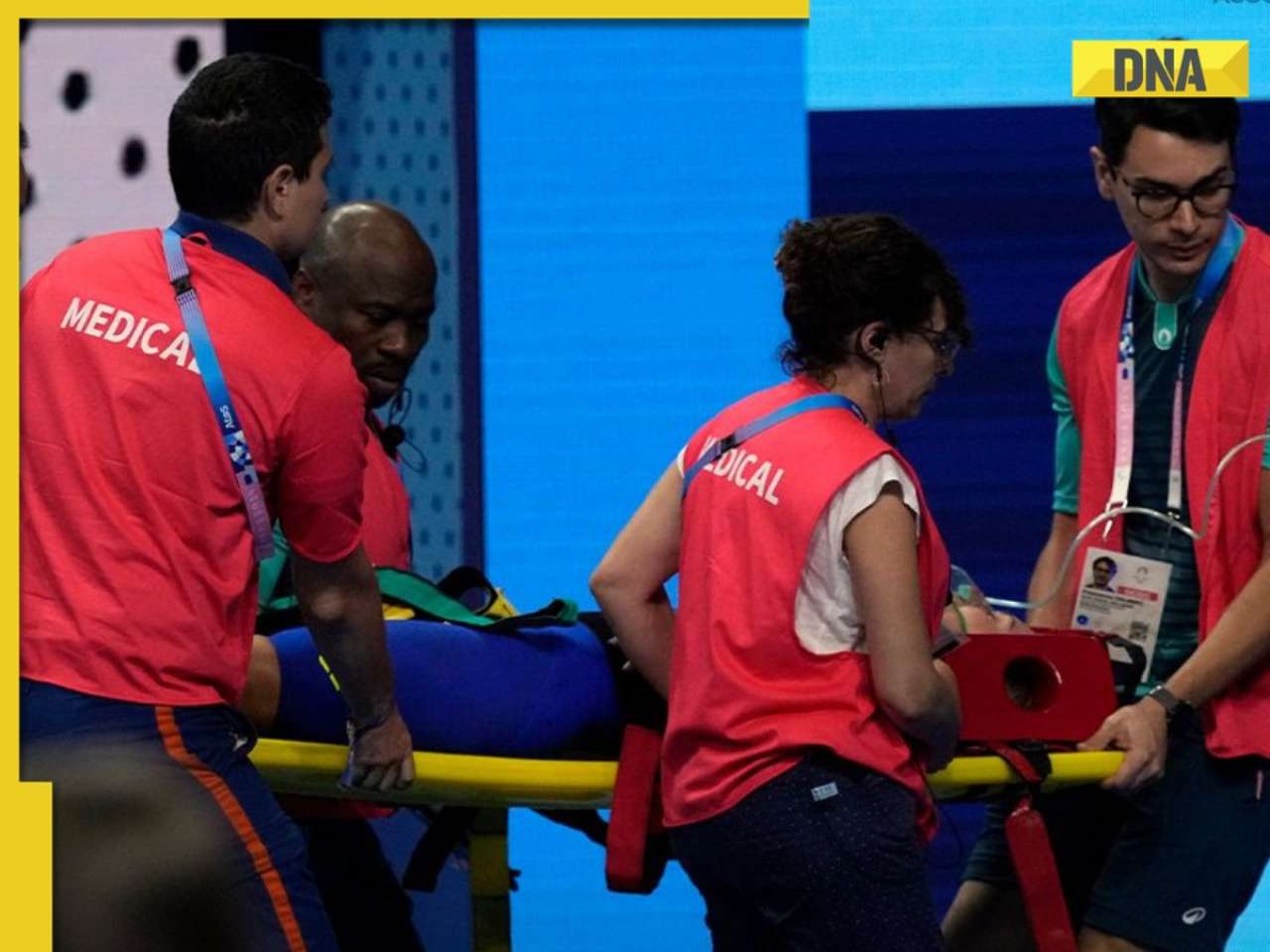 Olympic swimmer collapses poolside after women’s 200m individual medley race, carried off in stretcher