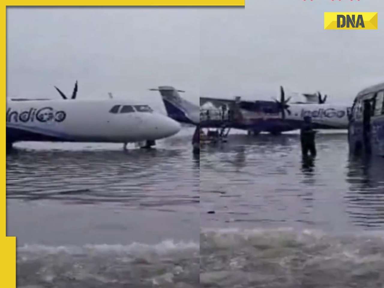 Watch: Kolkata airport runway flooded after heavy rains lash city, planes seen parked on taxiways