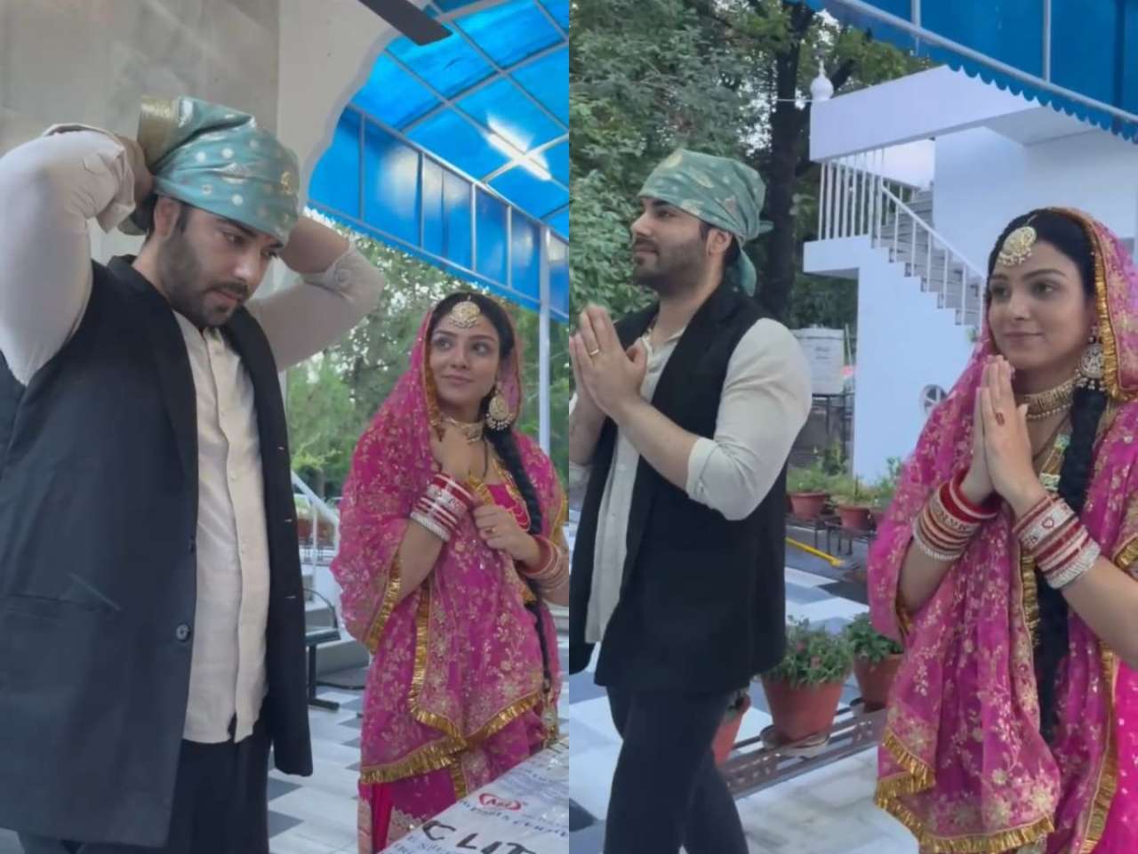 Kinshuk Mahajan and Neha Rana outside gurudwara