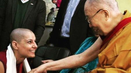 Barkha Madan with 14th Dalai Lama