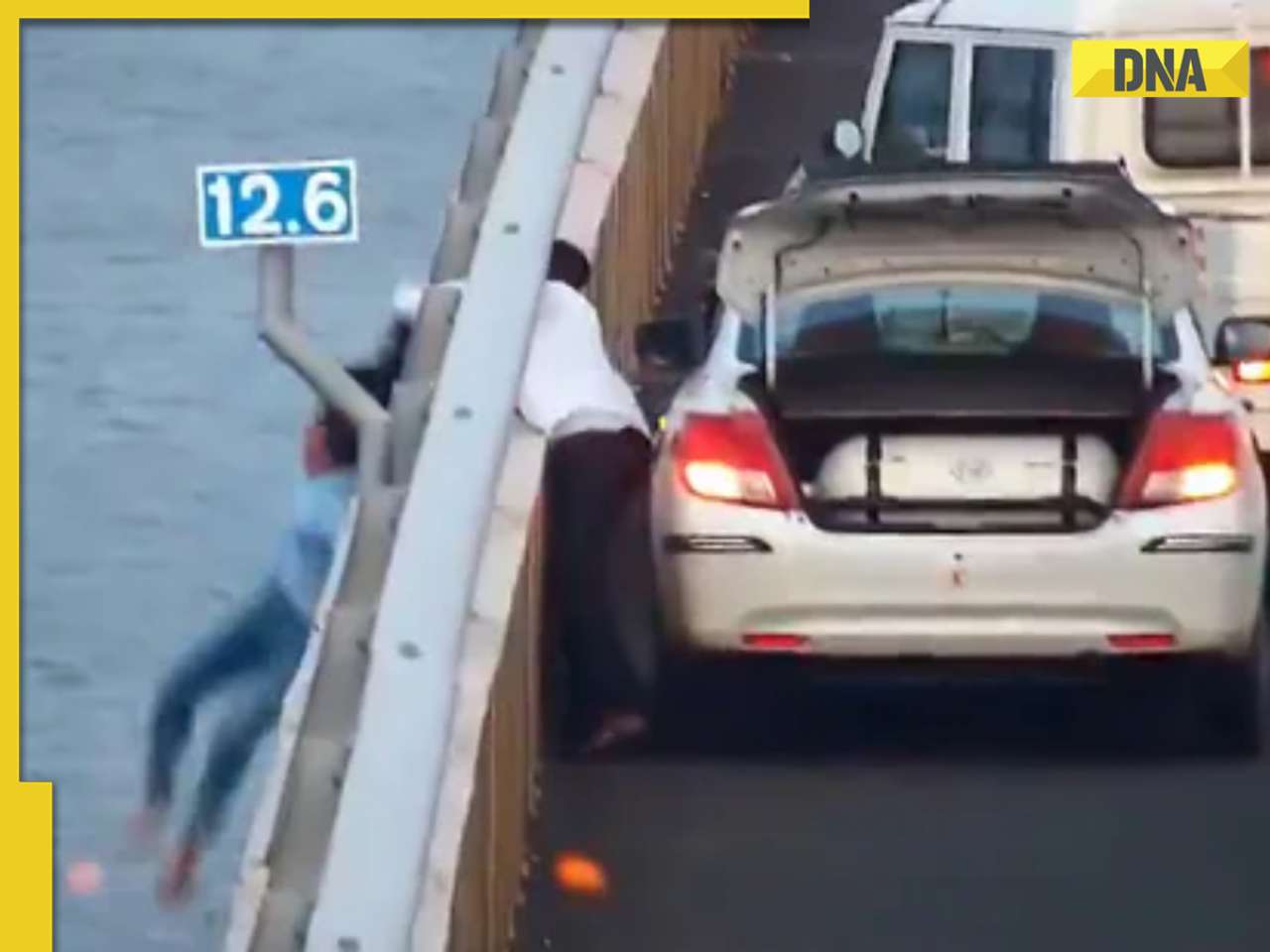 Viral video: Mumbai woman attempts to jump off Atal Setu, saved by driver and cops