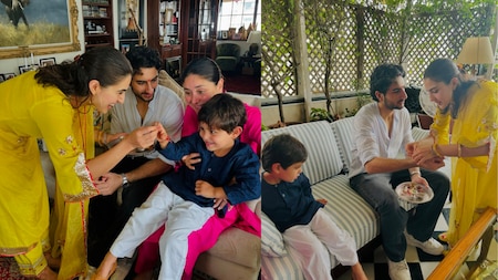 Sara Ali Khan ties rakhi to Jeh and Ibrahim