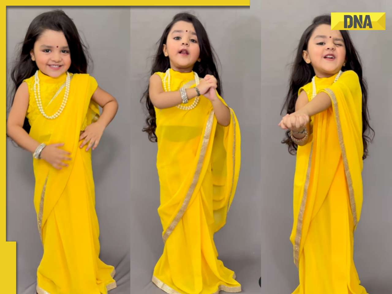 Viral video: Little girl in yellow saree wins hearts with adorable dance to 'Haan Ke Haan', watch