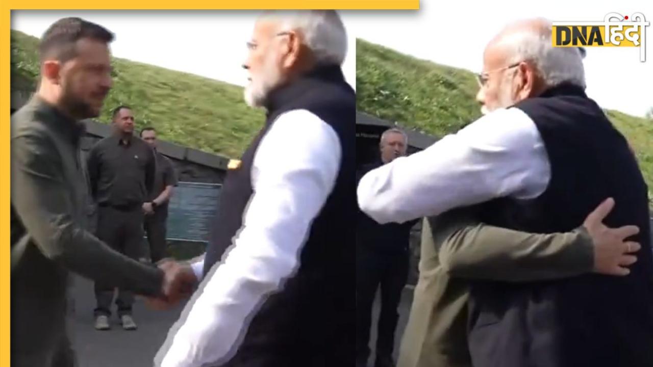 PM Modi in Ukraine: कीव में जेलेंस्की से मिलते ही गले लगे पीएम मोदी, भारतीय समुदाय ने किया जोरदार स्वागत