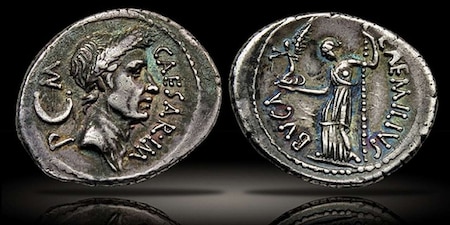 Julius Caesar crossed the Rubicon with a single coin