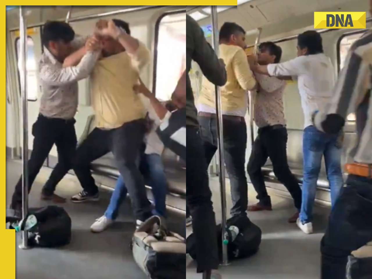 Viral video: Comedy unfolds as two men battle over seat in nearly empty Delhi Metro, watch