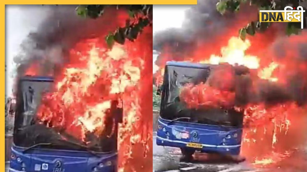 Delhi Bus Fire Video: दिल्ली की सड़क पर धू-धू कर जलती हुई दौड़ी DTC बस, जानिए कैसे बाइक वाले ने बचा ली यात्रियों की जान