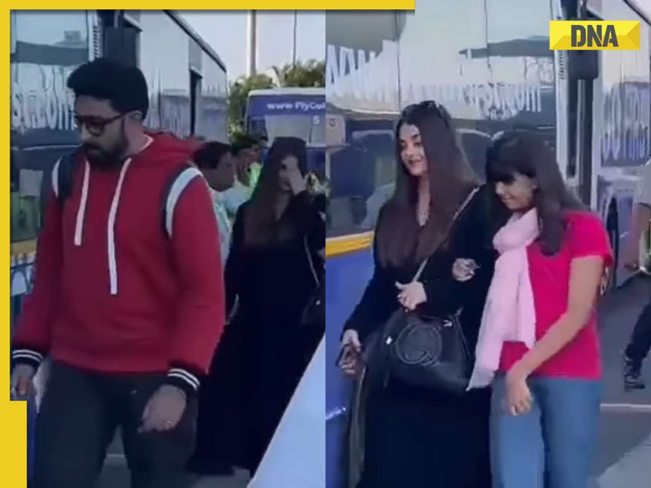 Watch: Amid divorce rumours, Abhishek Bachchan and Aishwarya Rai spotted together at Dubai airport in viral video