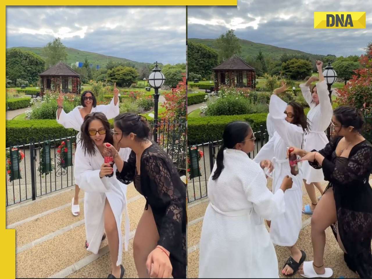 Video of women dancing in bathrobe goes viral, netizens say 'lacking this kind....', watch