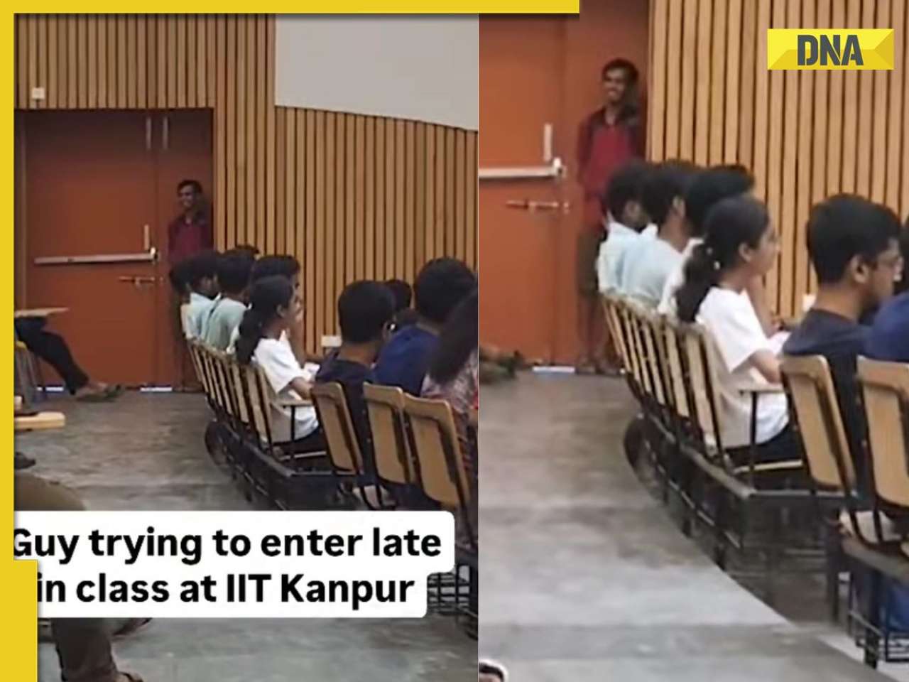 Watch viral video: IIT Kanpur student tries to sneak into class during lecture, here's what happened next