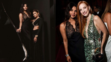 Priyanka Chopra with Jessica Chastin and Anjula Acharia