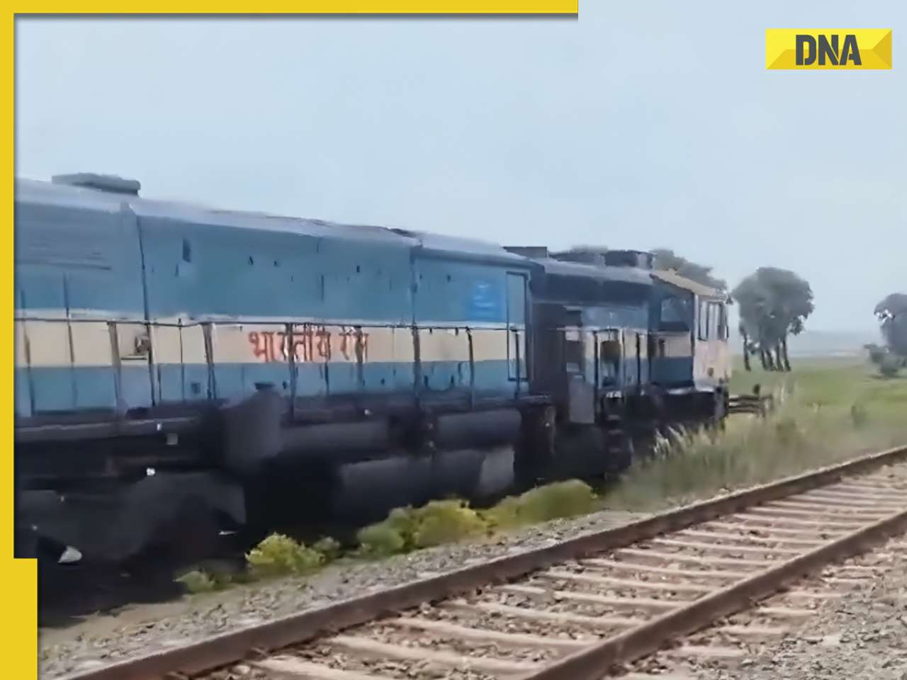 Watch video: Train engine runs off track on Bihar field, Congress says...