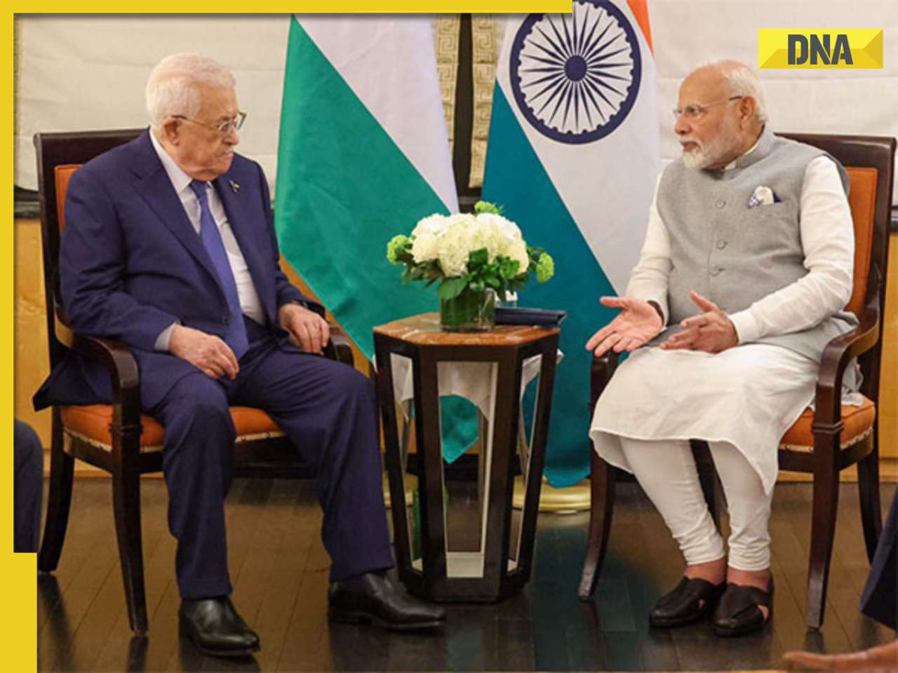 PM Modi meets Palestinian President Abbas; expresses deep concern at humanitarian situation in Gaza