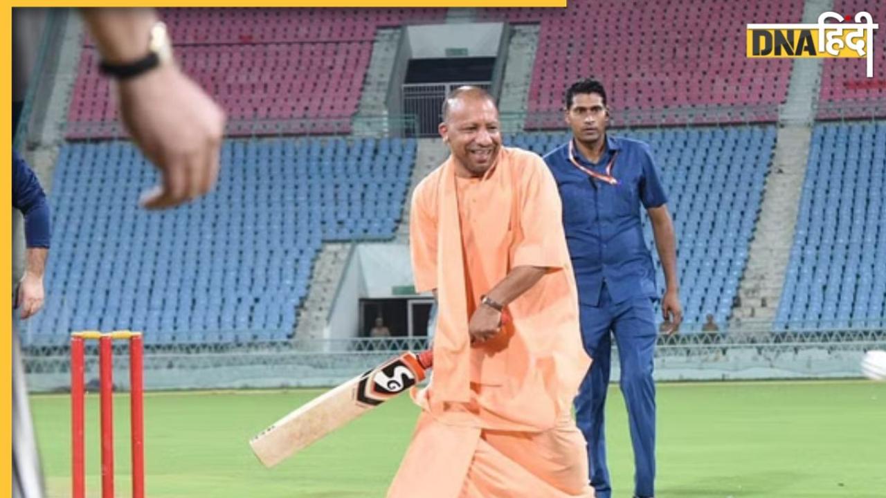 बैट हाथ में थाम Rohit Sharma बने Yogi Adityanath, इकाना की पिच पर दिखा यूपी सीएम के बल्ले का जलवा, देखें Photos