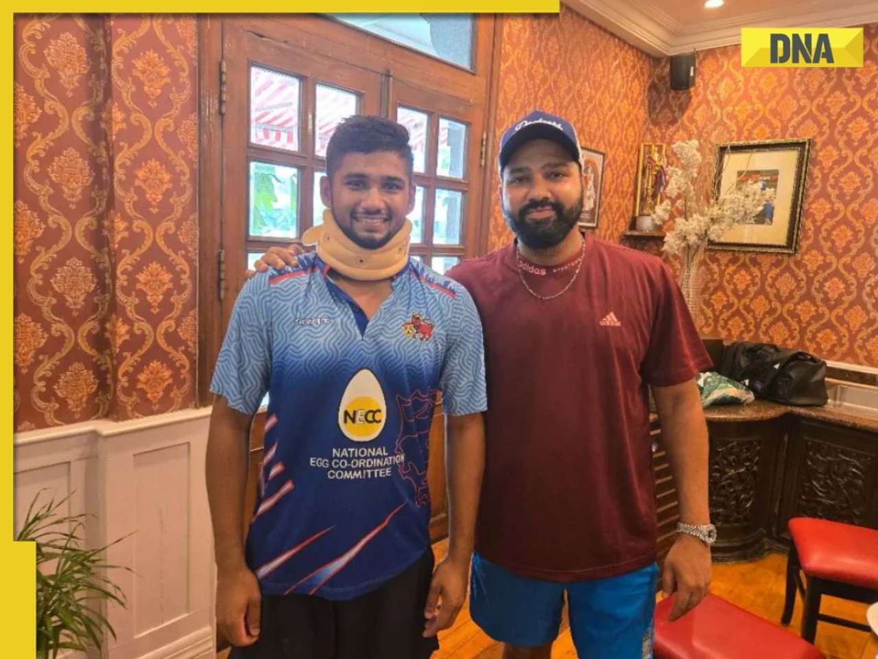 Rohit Sharma meets injured Musheer Khan after accident, pic goes viral
