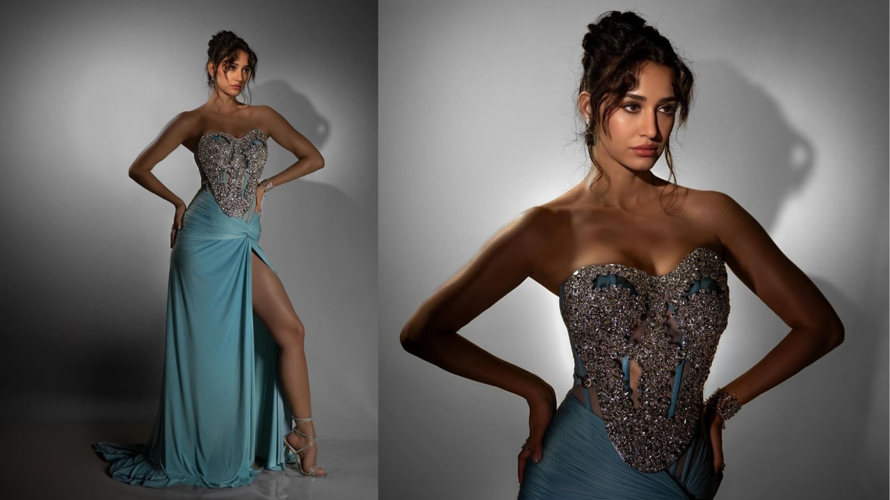 Disha Patani stunning blue corset dress