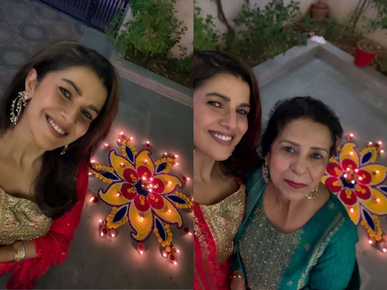 Nimrat Kaur and her grand rangoli