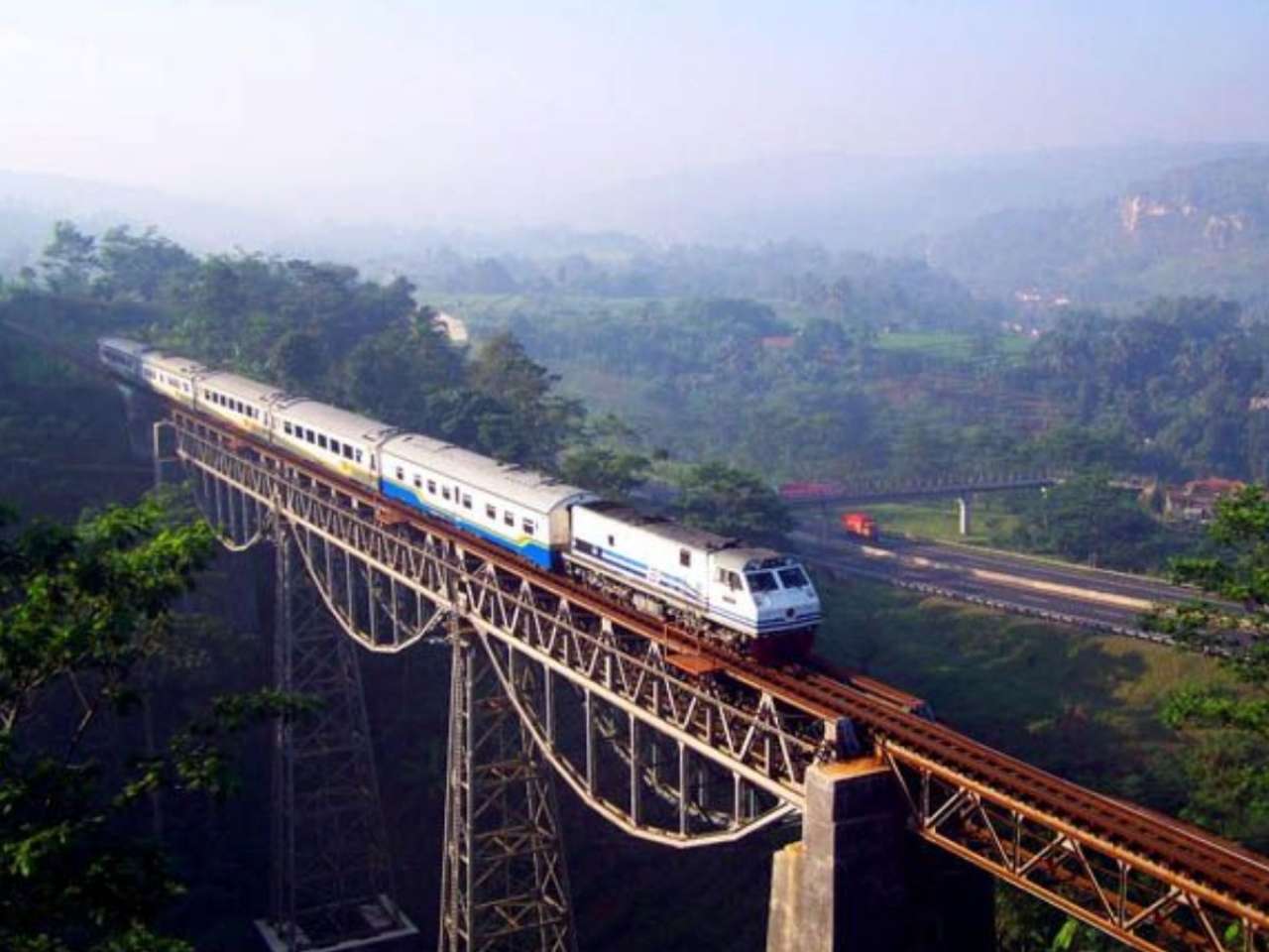 Argo Gede Train Railroad, Indonesia