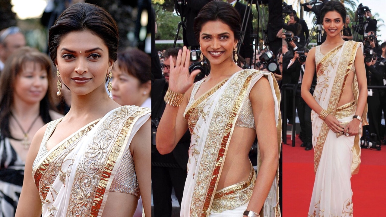 Deepika Padukone Wore a Rohit Bal Saree to Cannes