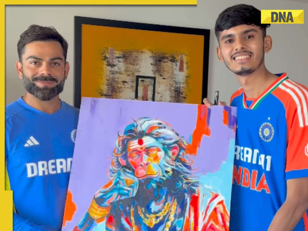 'Special moment': Virat Kohli receives hand-painted Lord Hanuman portrait from fan for 36th birthday, WATCH here