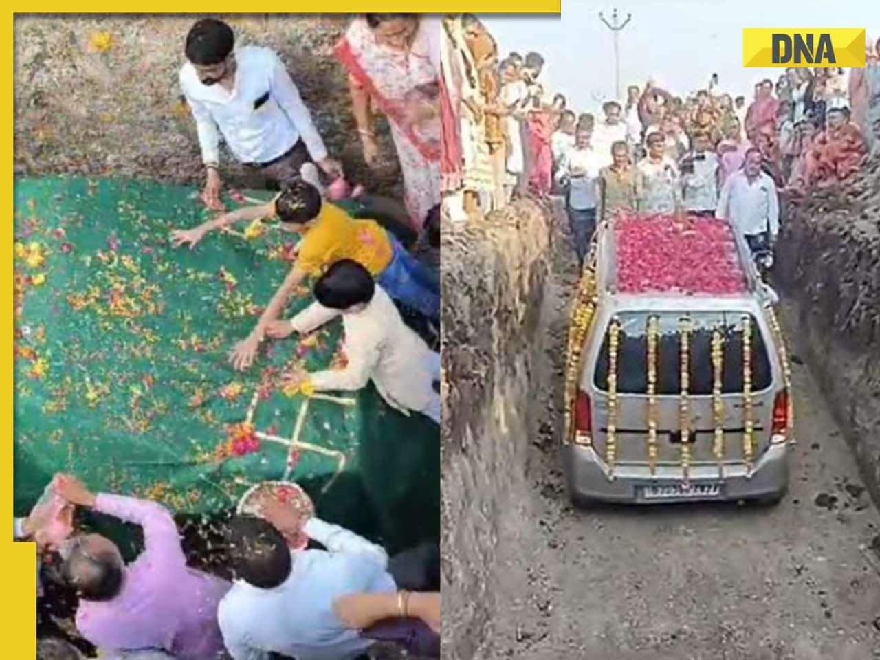 Watch: Gujarat family holds Rs 4 lakh samadhi ceremony for their 'lucky' car after 12 years of service