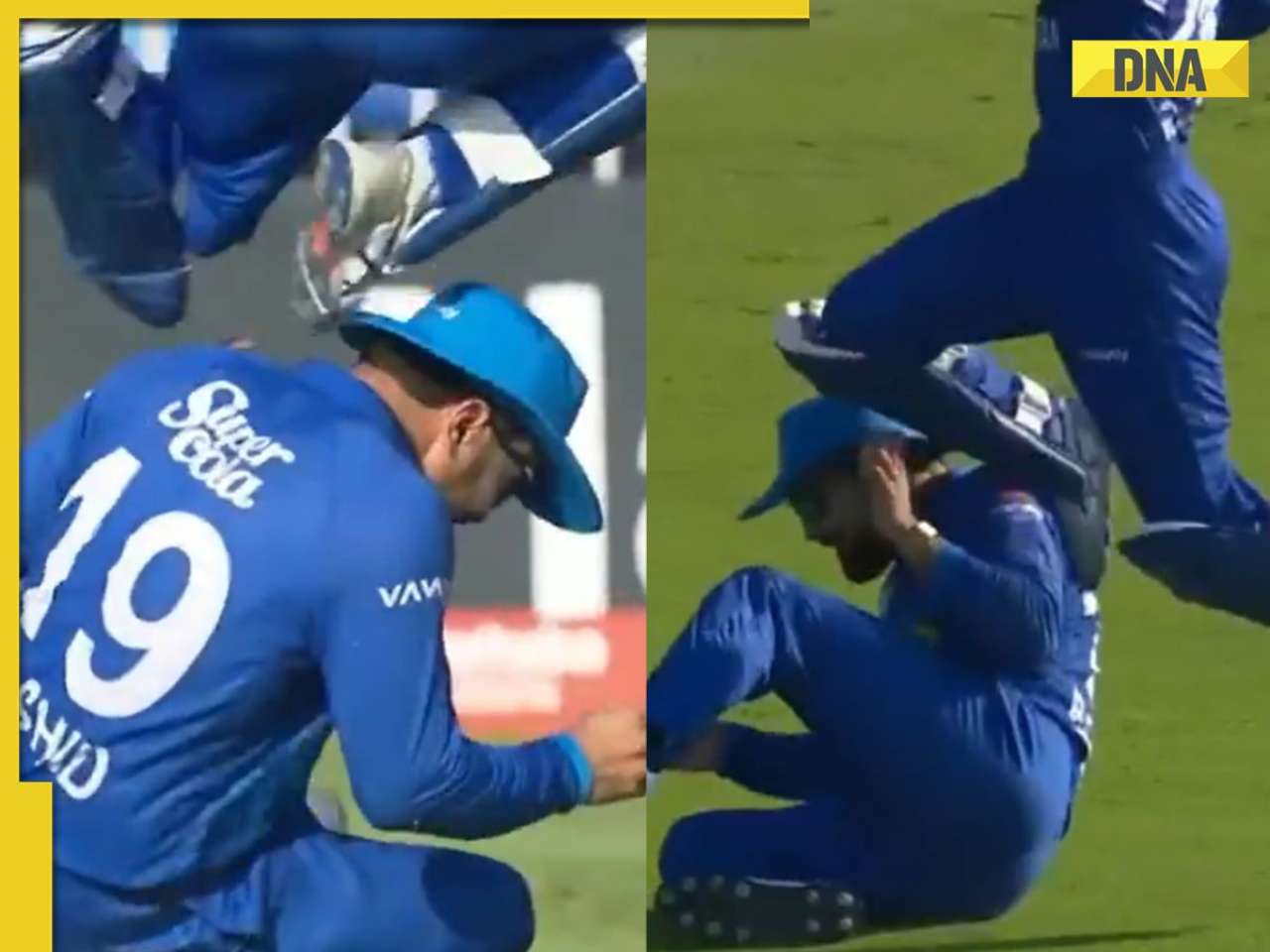Rashid Khan narrowly escapes serious head injury during AFG vs BAN, WATCH viral video