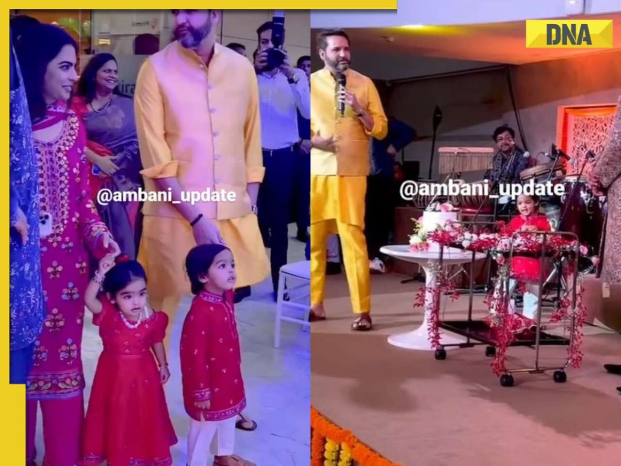 Isha Ambani graces Diwali party as she walks with her twins, husband, WATCH