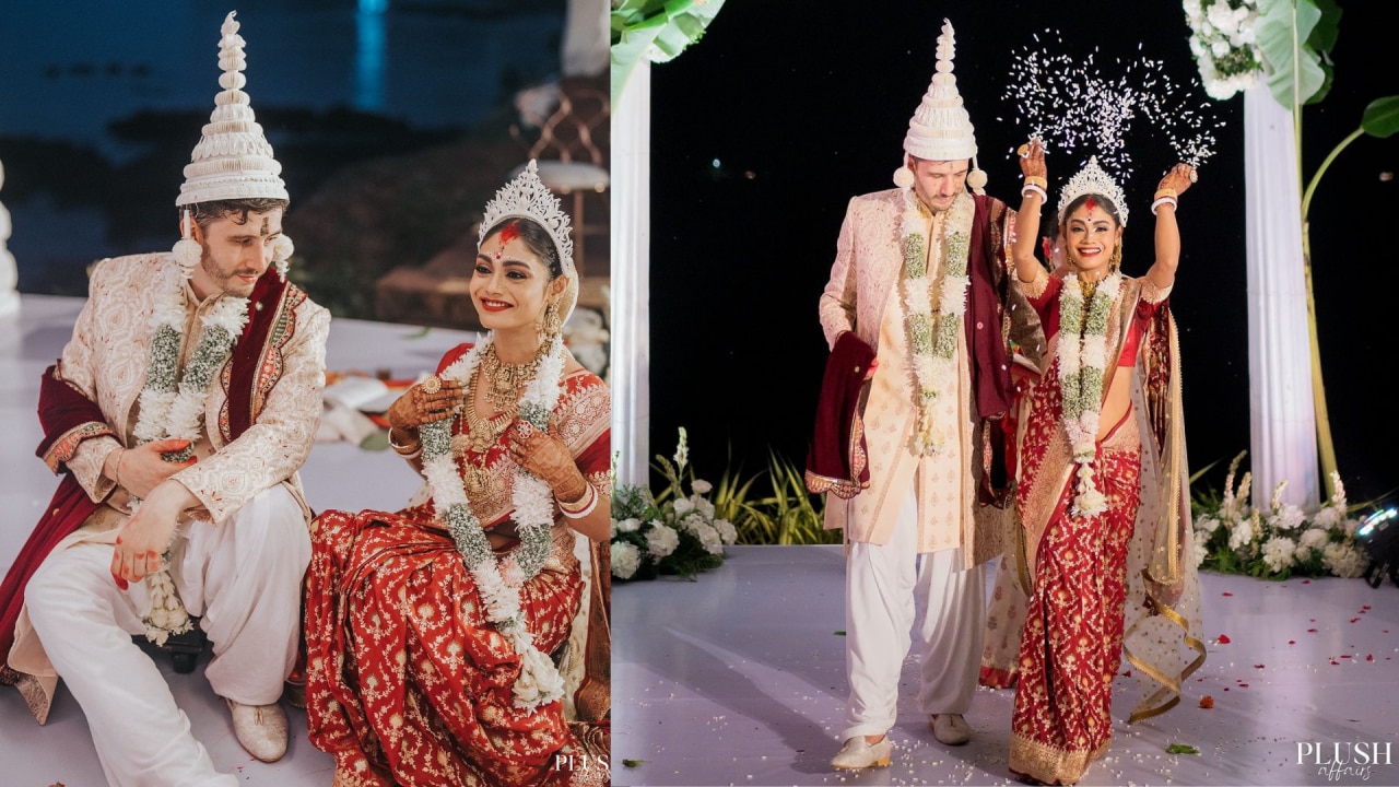 Sreejita De Michael Blohm white wedding