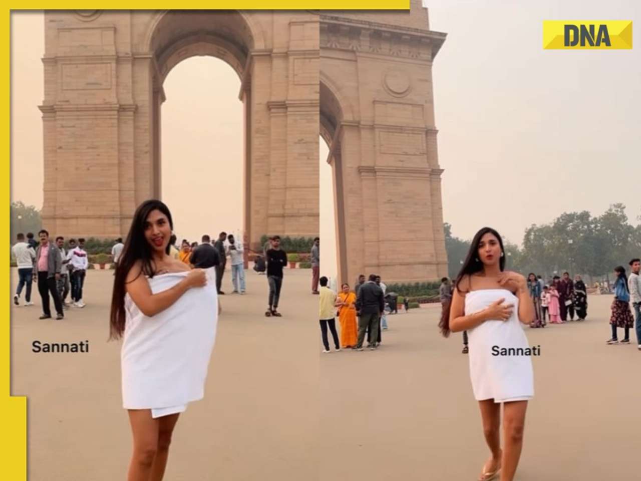 Model's bold dance in towel at India Gate raises eyebrows, netizens say arrest her, watch viral video