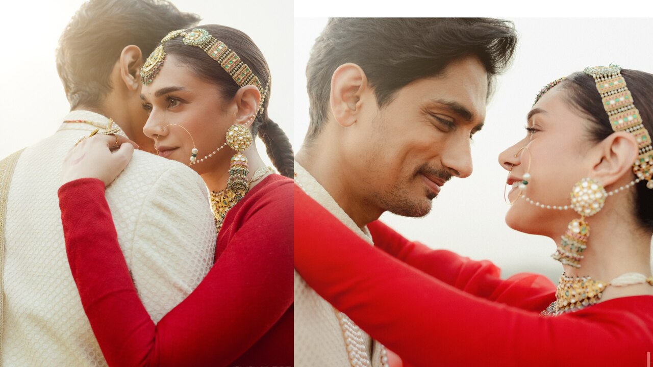 Couple seen in Sabyasachi wedding couture