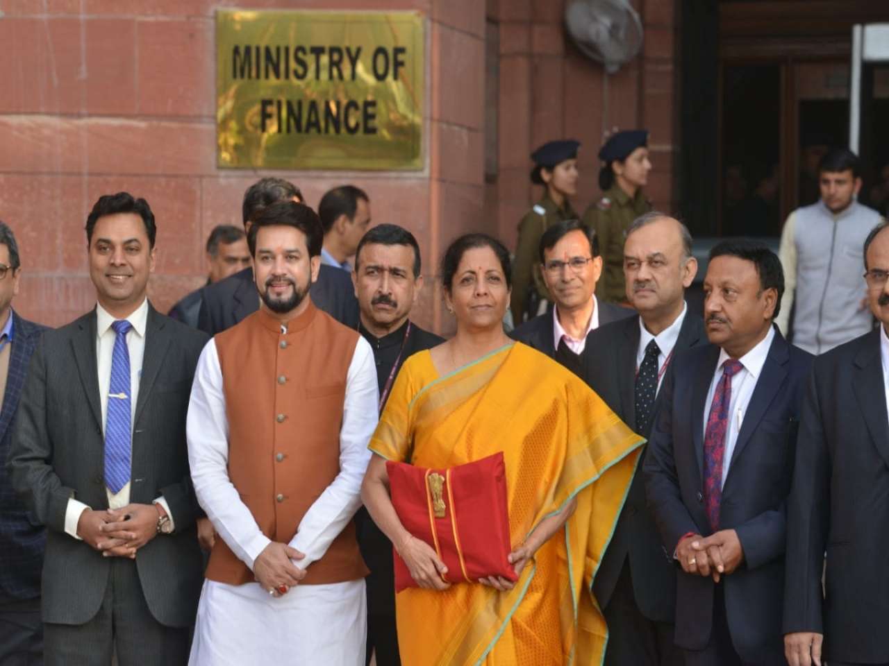 Union Budget 2020: Nirmala Sitharaman in bright yellow silk saree