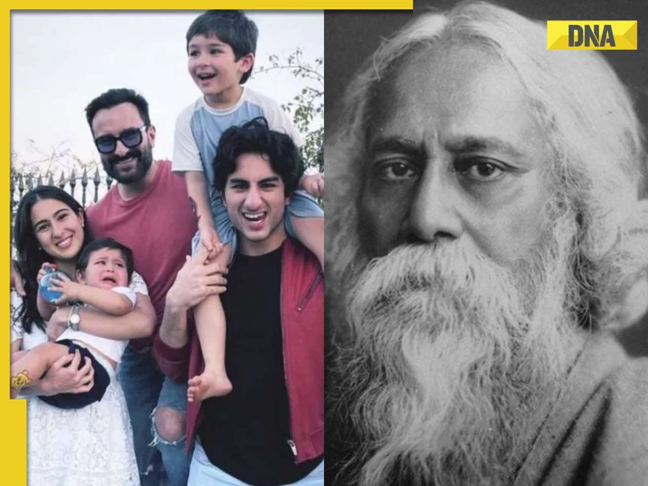 Saif Ali Khan's children Ibrahim Ali Khan, Sara Ali Khan, Taimur, and Jeh are related to Rabindranath Tagore, here's how