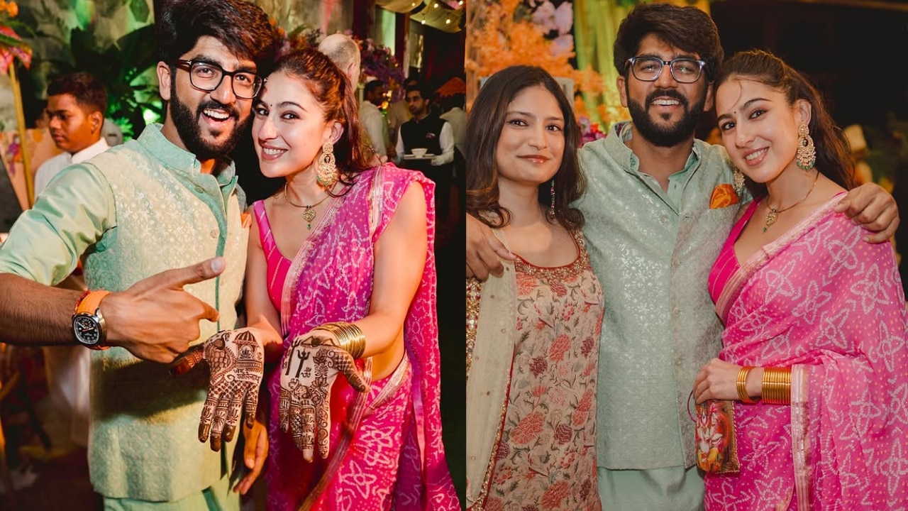 Sara Ali Khan in pink saree