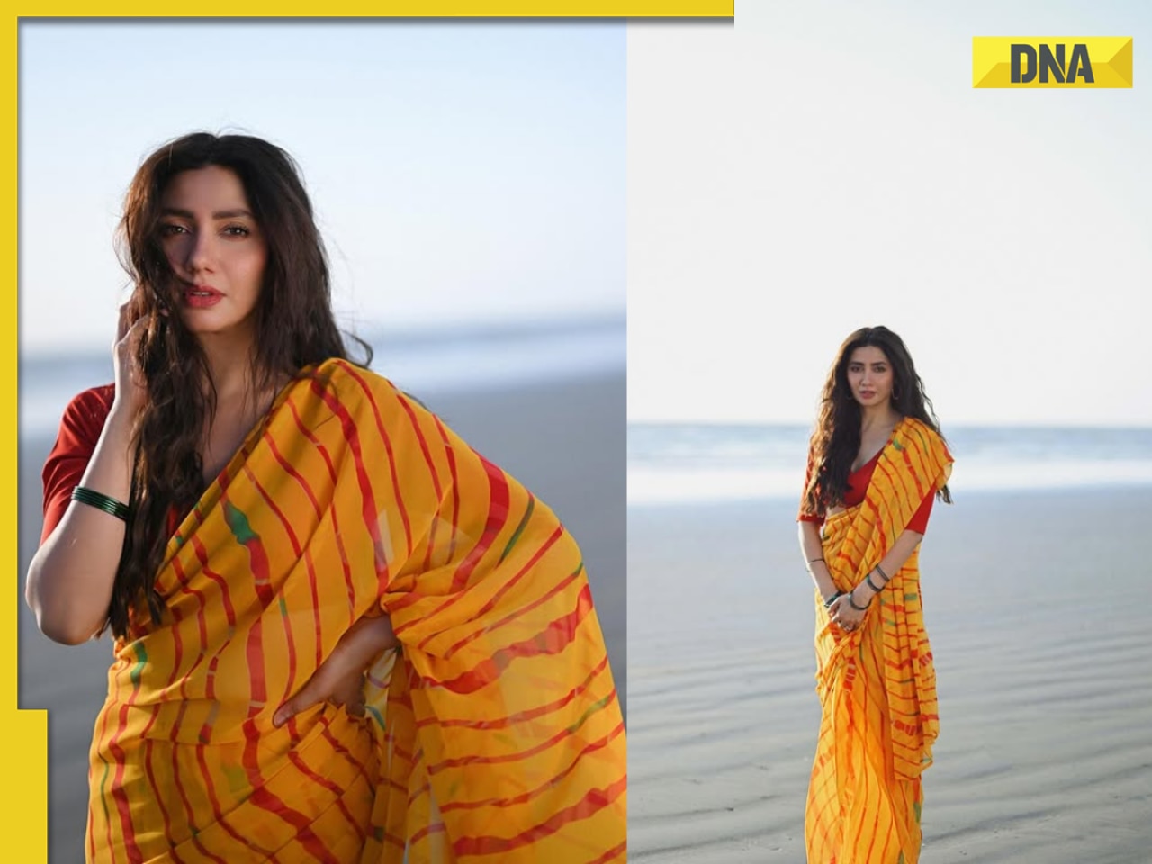 Mahira Khan's breezy beachside saree look exudes vintage charm
