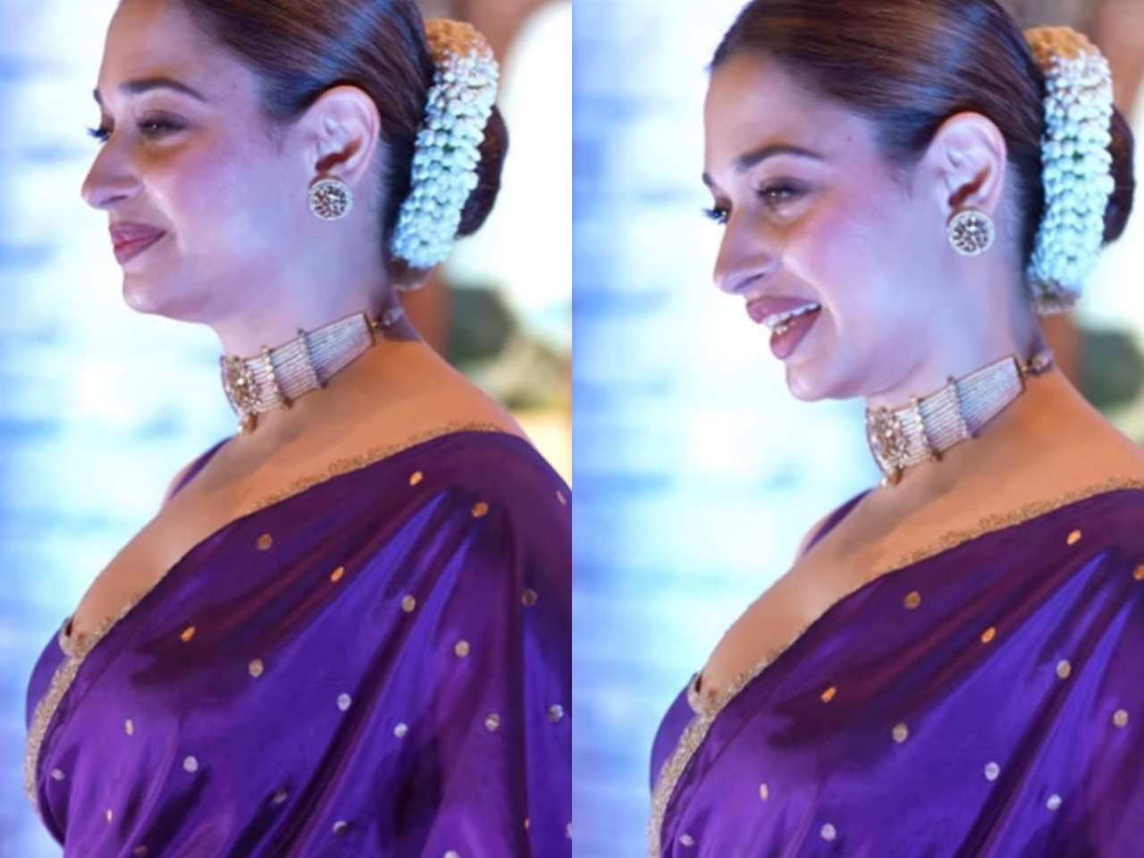 The classic gajra bun and radiant makeup