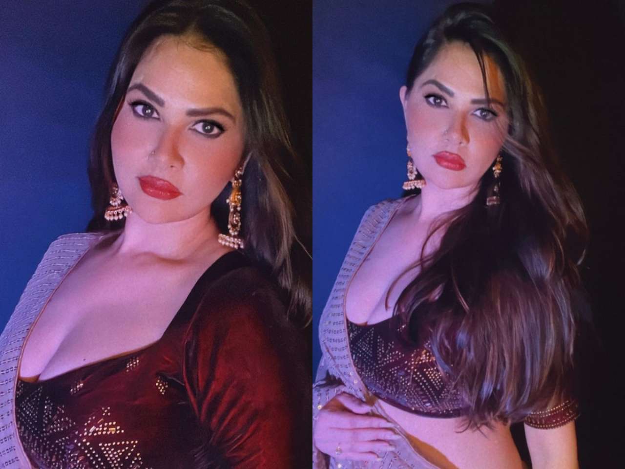 Aabha Paul in black saree