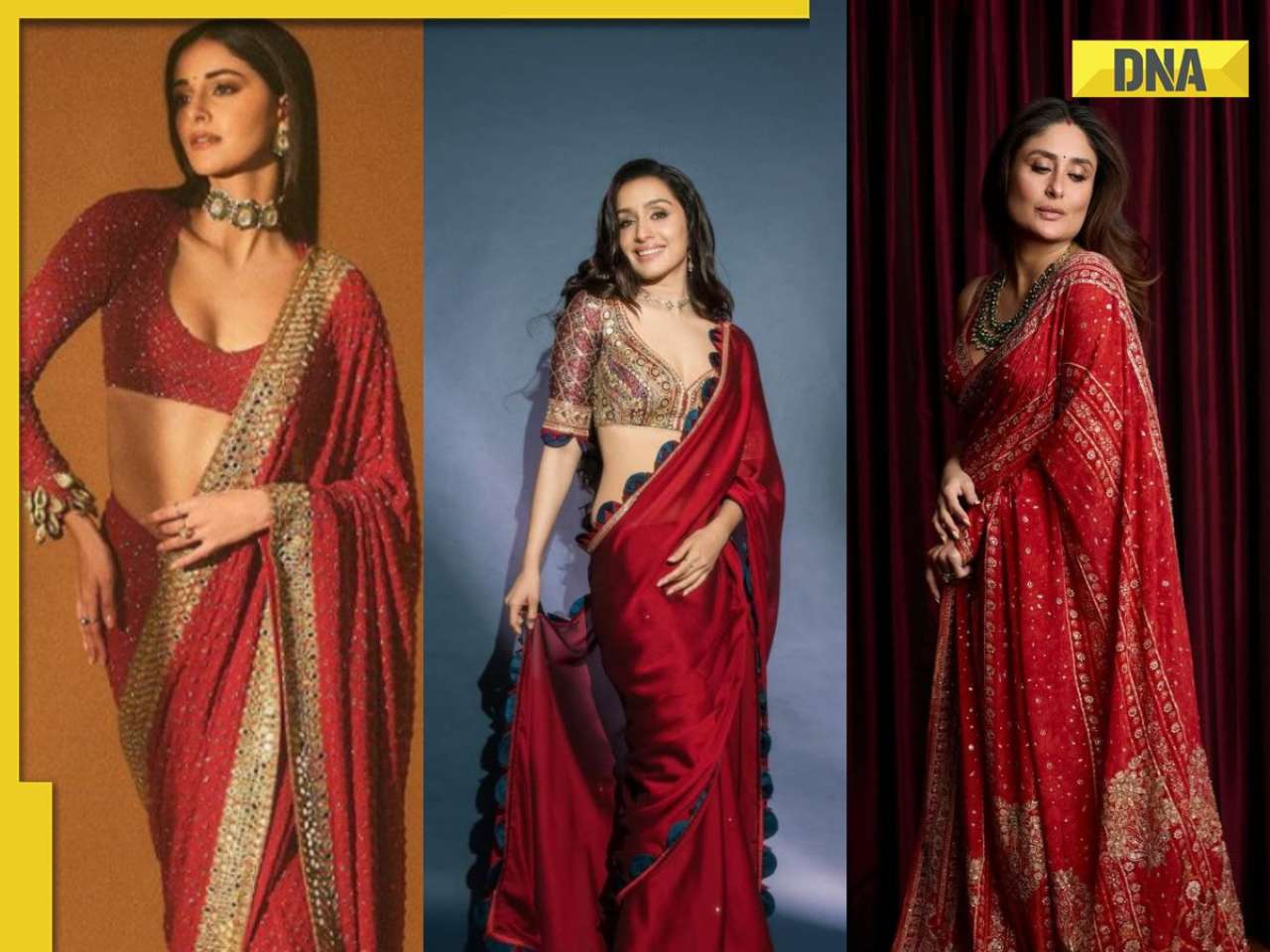 Bollywood's red saree brigade: Katrina Kaif, Kareena Kapoor, Shraddha Kapoor, and others who nailed the timeless trend