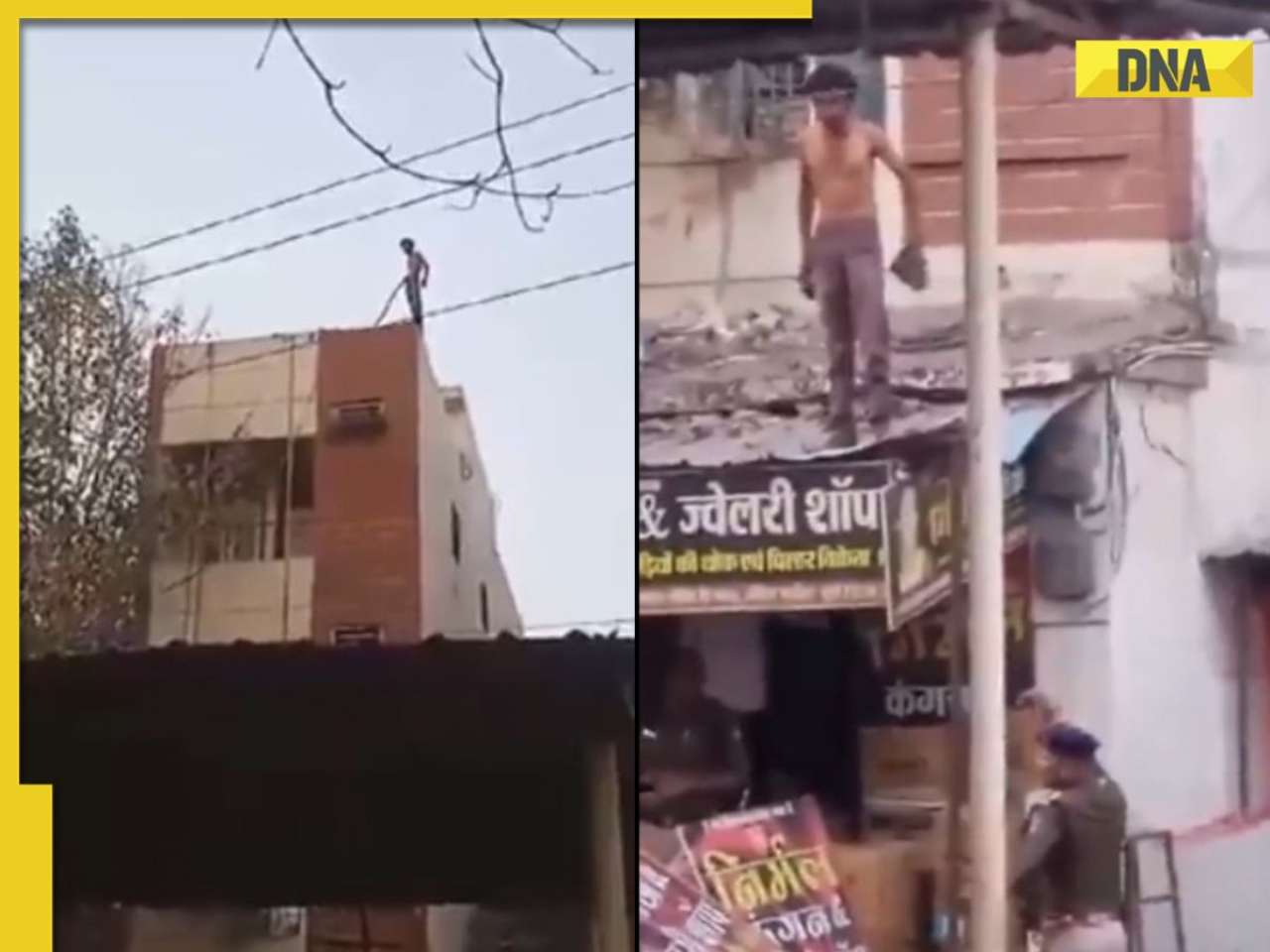 Man survives electrocution after jumping off building, attacks police with bricks, video goes viral