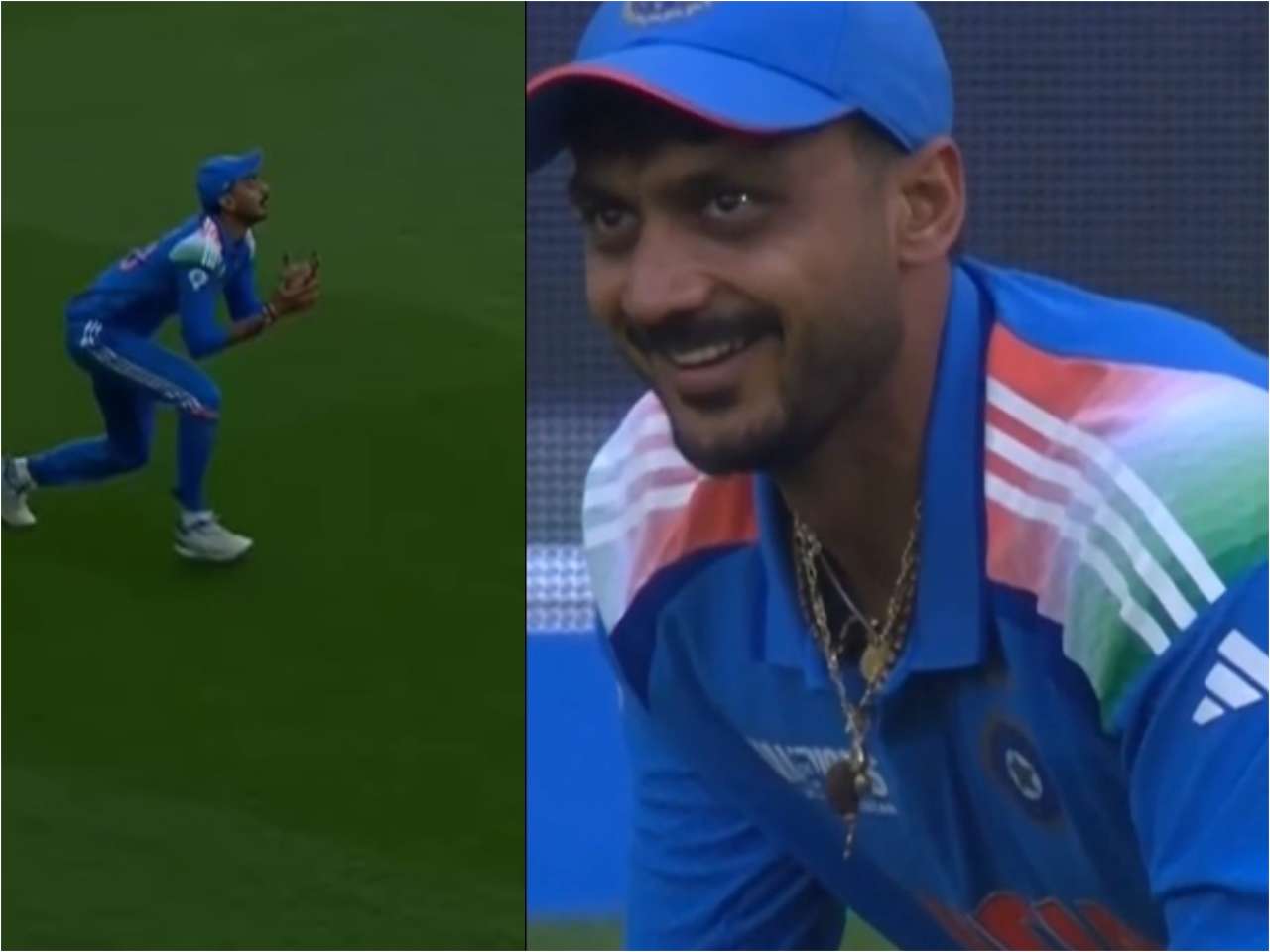 Axar Patel's running catch