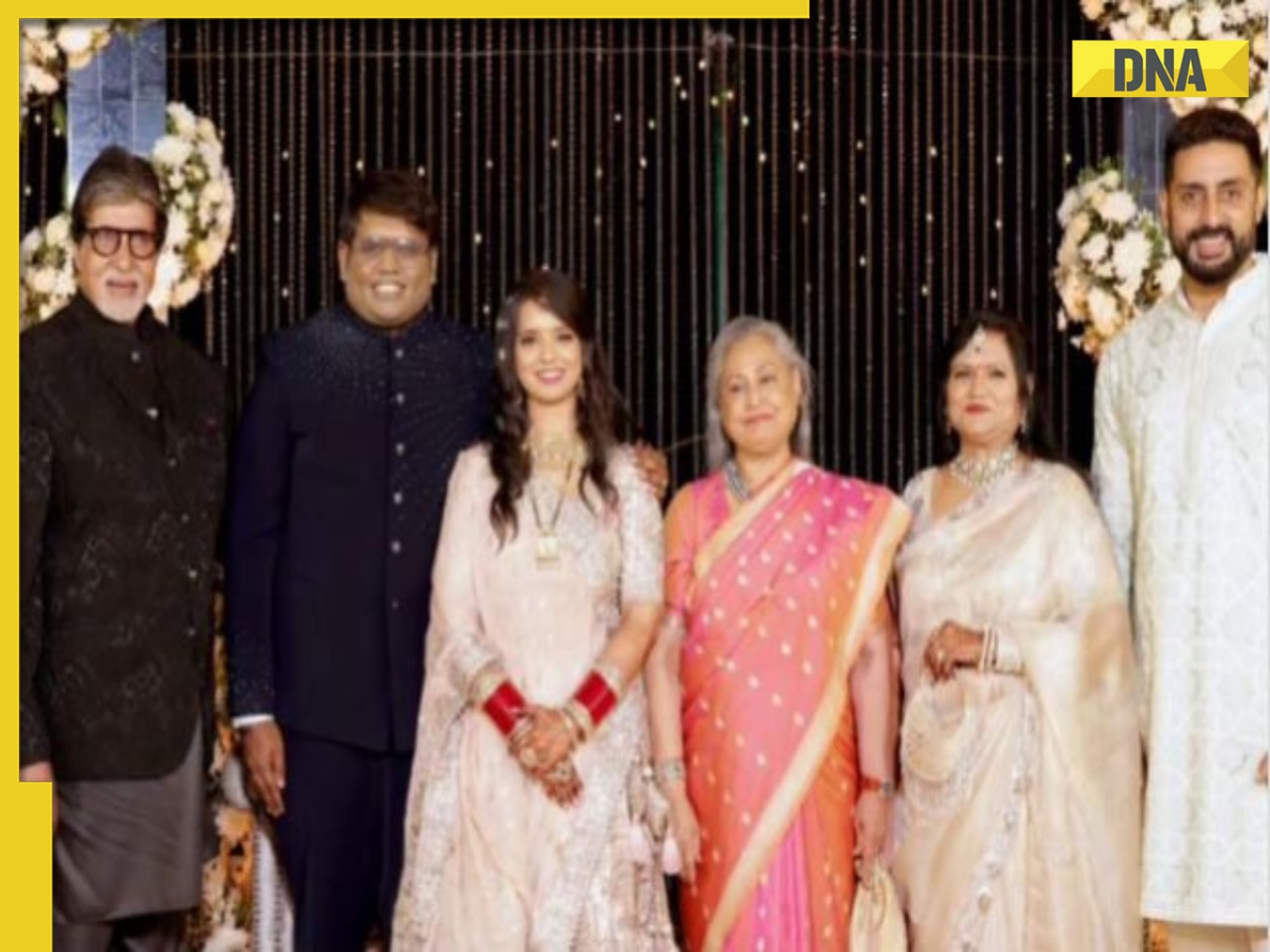 Amitabh Bachchan, Abhishek Bachchan, Jaya Bachchan attend Yadav wedding reception, Aishwarya Rai's absence raises eyebrows