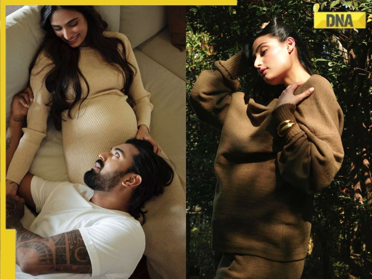 In pics: 'Adorble' mom-to-be Athiya Shetty flaunts her baby bump in maternity photoshoot, KL Rahul rests on her lap; photos go viral