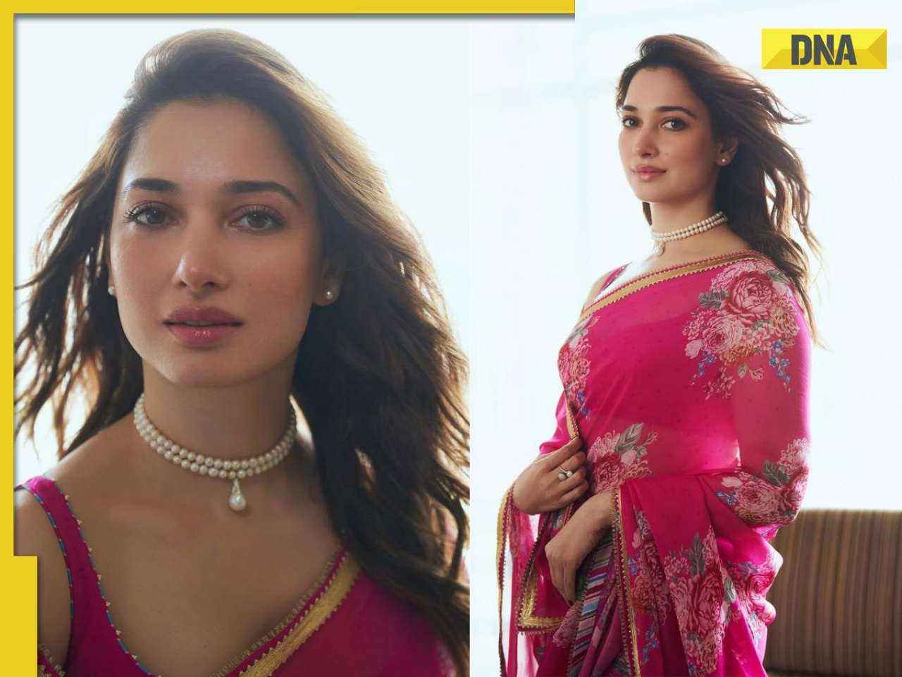 Tamannaah Bhatia dazzles in stunning rani pink saree, it costs Rs....