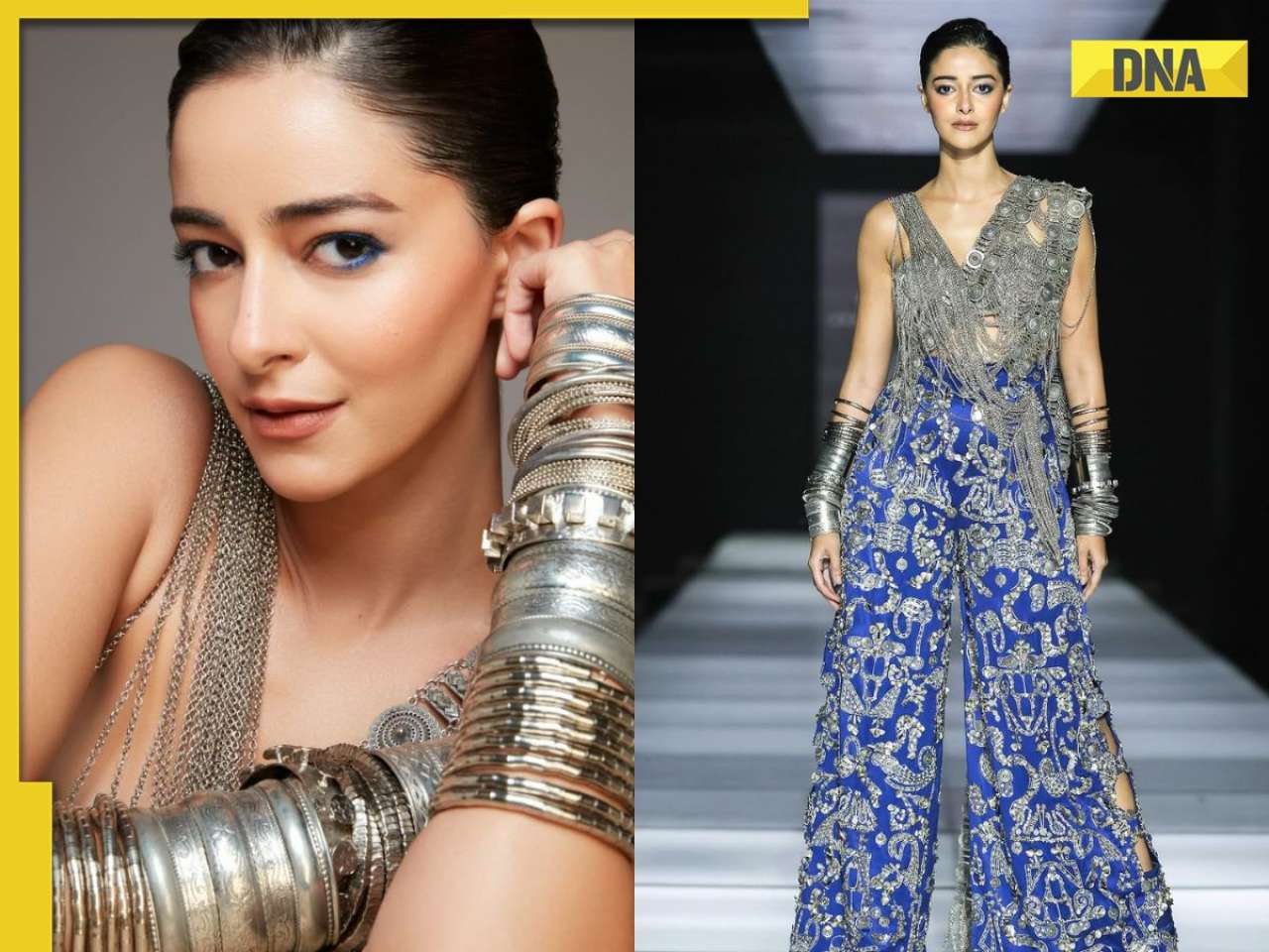 In pics: Ananya Panday stuns in silver-blue Anamika Khanna outfit at Lakmé Fashion Week 2025