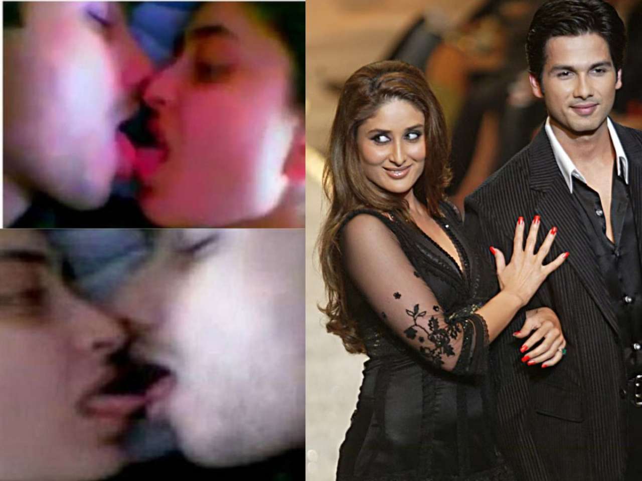 Shahid Kapoor and Kareena Kapoor kiss