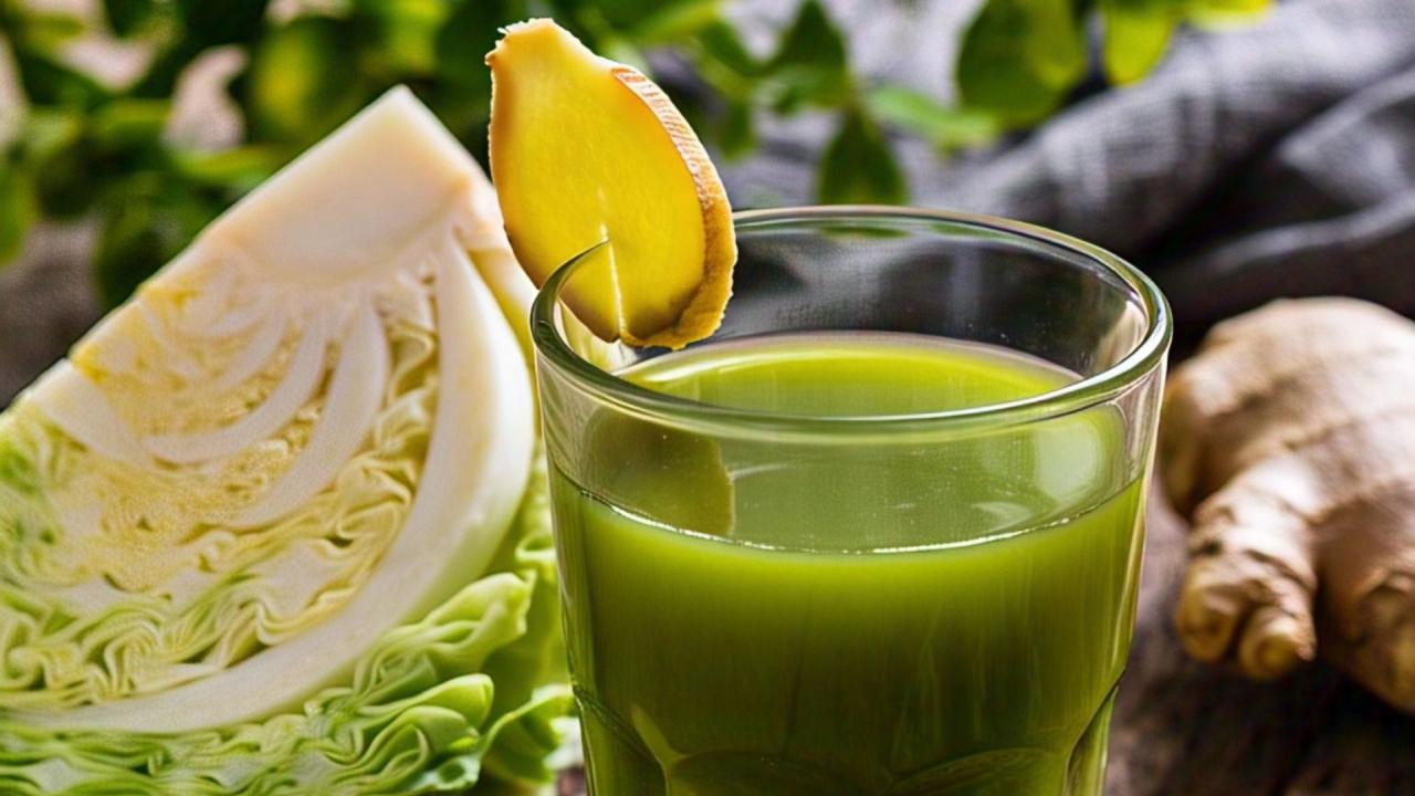पत्तागोभी और अदरक जूस