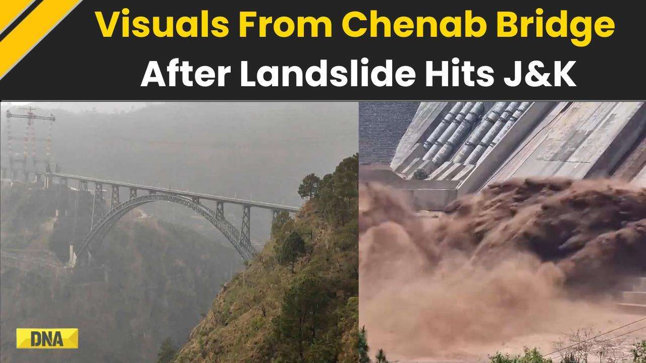 Jammu Kashmir Landslide: Visuals From World's Highest Railway Bridge After Heavy Rain Hits J&K
