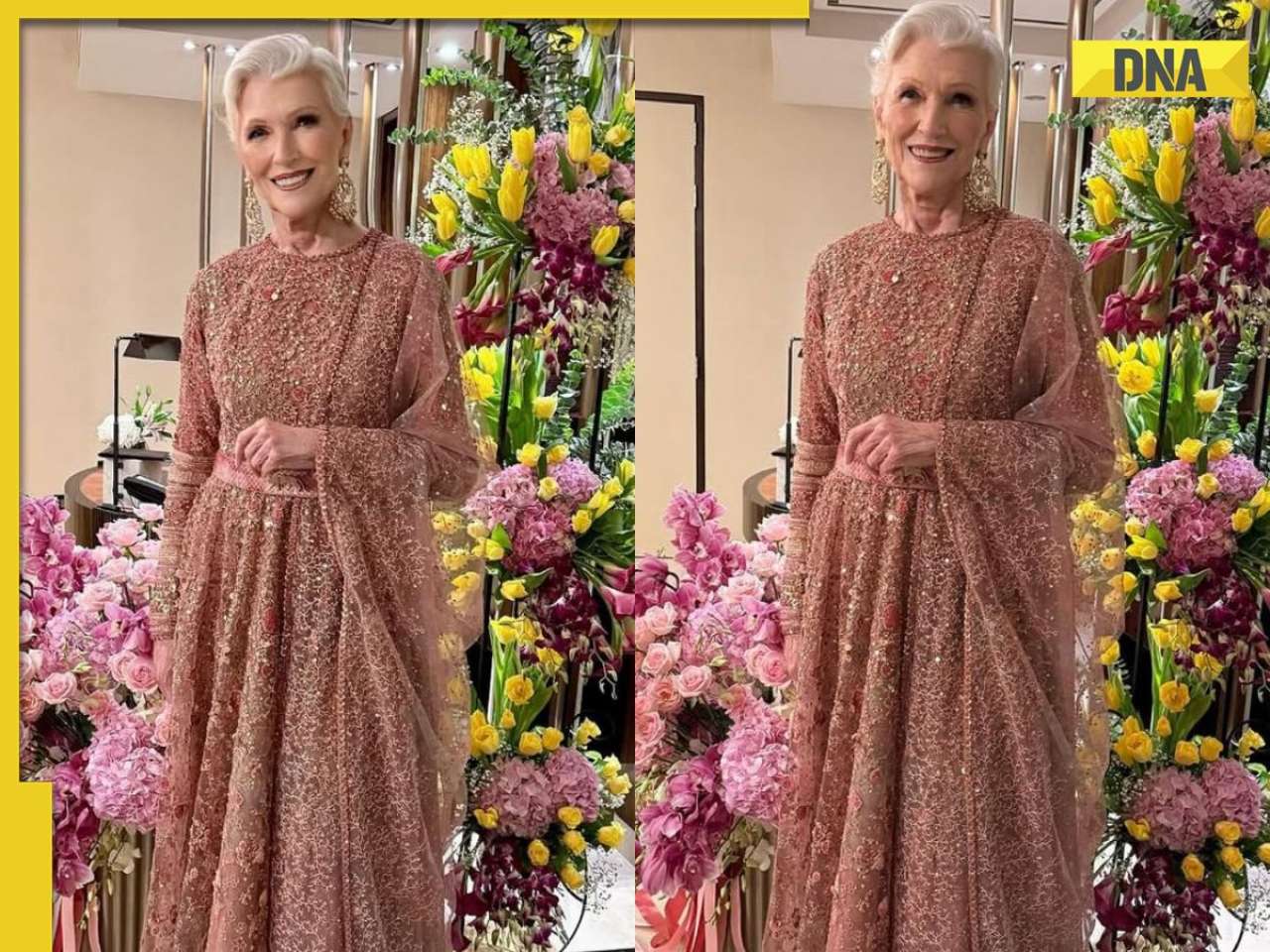 Elon Musk's mother Maye Musk dazzles in Sabyasachi's stunning lehenga-gown