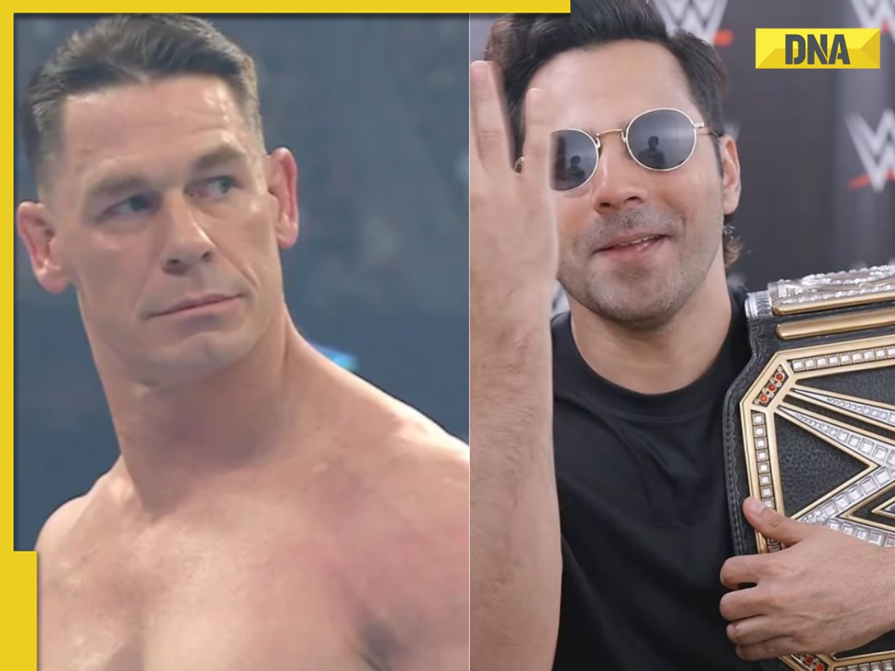 Varun Dhawan celebrates John Cena's historic 17th WWE World Championship, recreates his iconic hand mocking gesture; watch