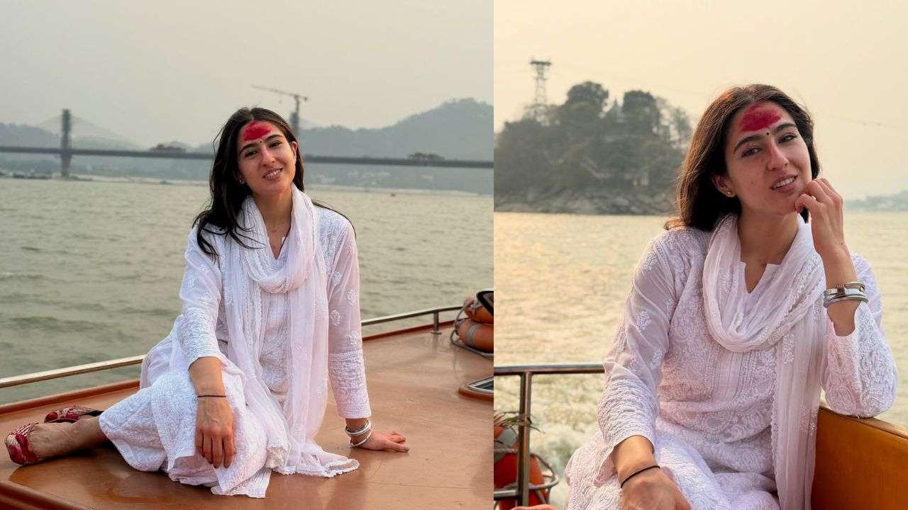 Sara Ali Khan in white chikankari