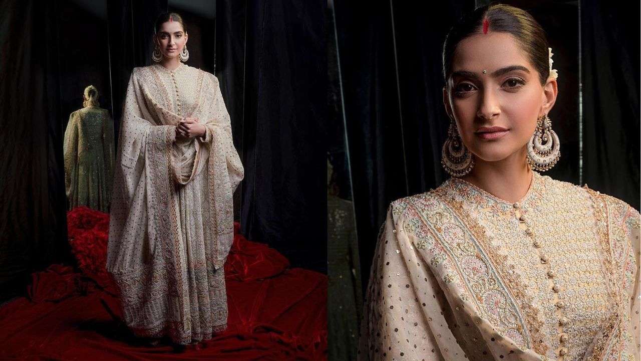 Sonam Kapoor in regal chikankari
